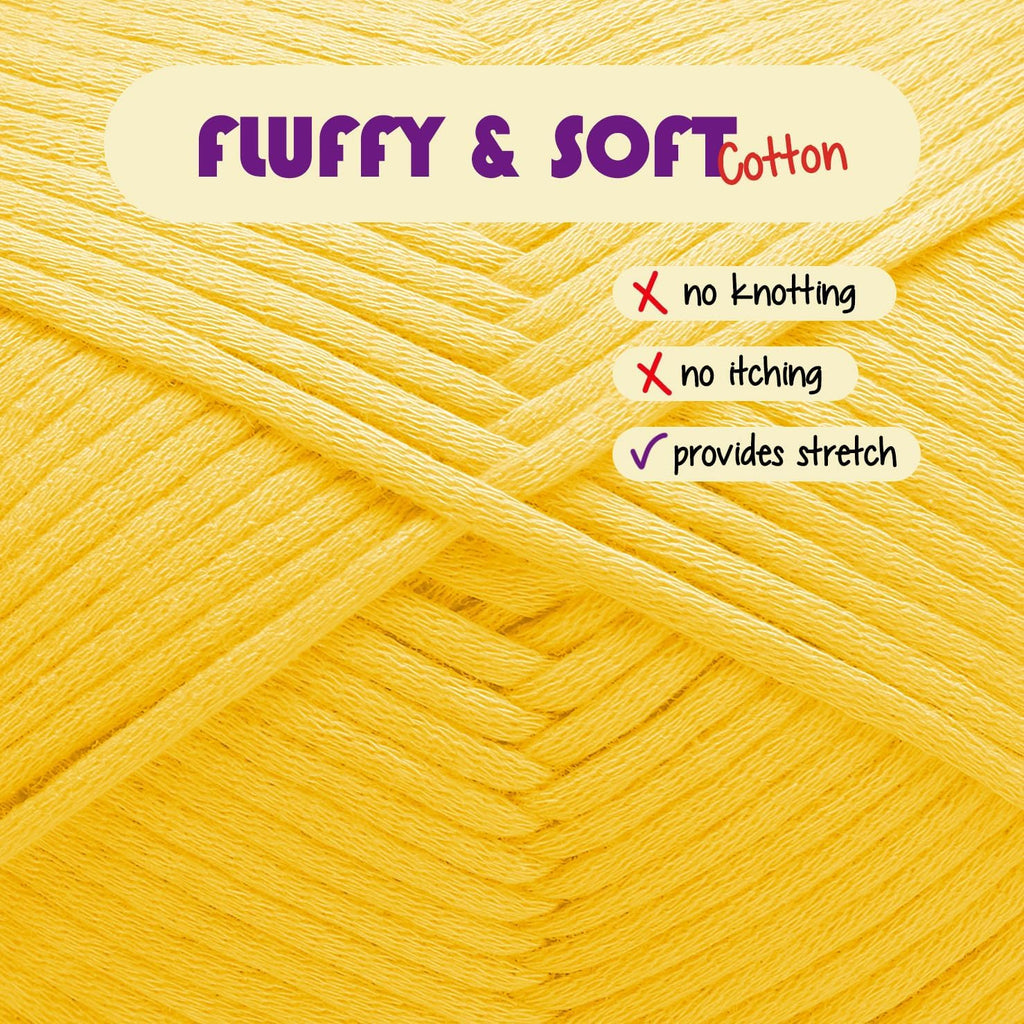 Skiennix Soft Yarn for Crocheting - Easy-to-See Knitting Yarn, 12 x 50g | 1200 Yards Cotton-Nylon Blend