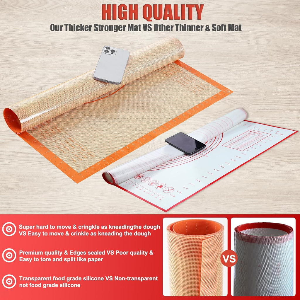 Silicone Pastry Mat - 36x24 Inch Nonstick Baking Surface for Dough, Pastry, Cookies & More