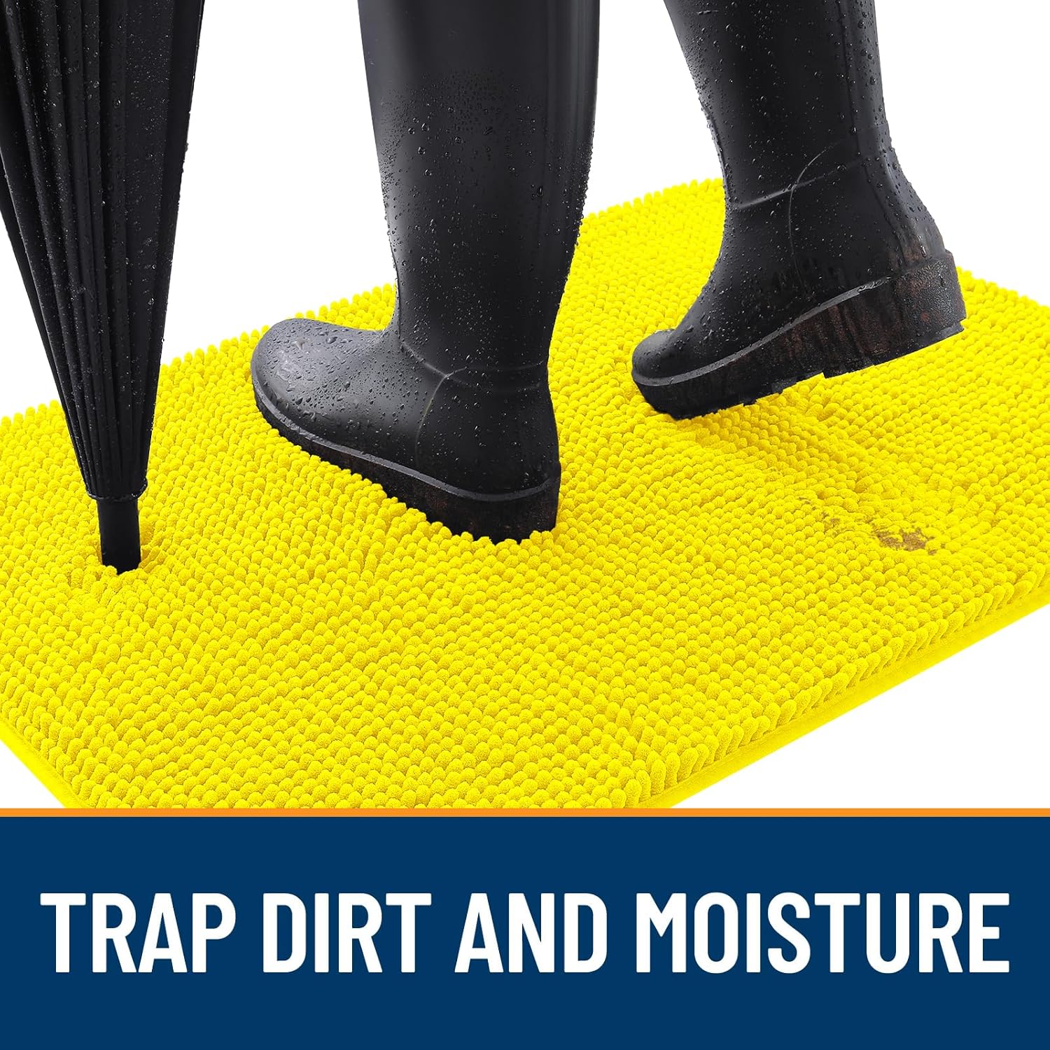 OLANLY Dog Door Mat - Absorbent Non-Slip Washable Doormat for Muddy Paws | 44x24 Lemon Yellow
