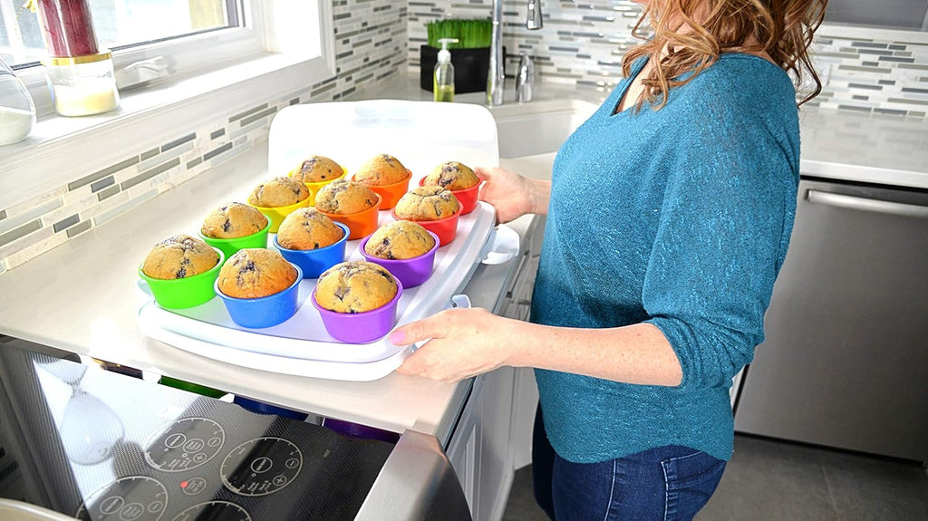 Professional Jumbo Silicone Baking Cups - Premium 12 Piece Set | Reusable, BPA-Free Cupcake & Muffin Pans