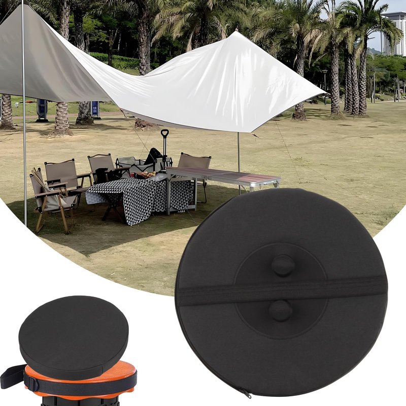 DIICCYO Telescopic Stool Cushion with Memory Foam, Round Thickened Collapsible Stool Chair Pads, Retractable Folding Stool Cushion with Elastic Strap, Fits Round Retractable Folding Stools, 1 Pack