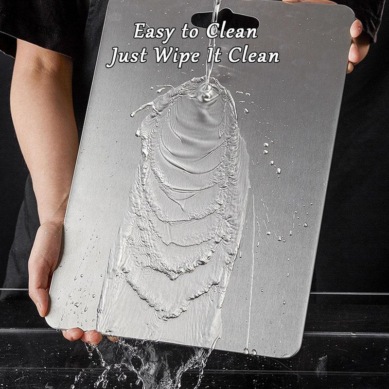 Titanium Cutting Board - 2026 New Upgrade 100% Pure Titanium Cutting Boards for Kitchen Double Sided Non Toxic Titanware Cutting Board,Hygiene Durable Safe Chopping Board (L: 15.35 * 11.02in)