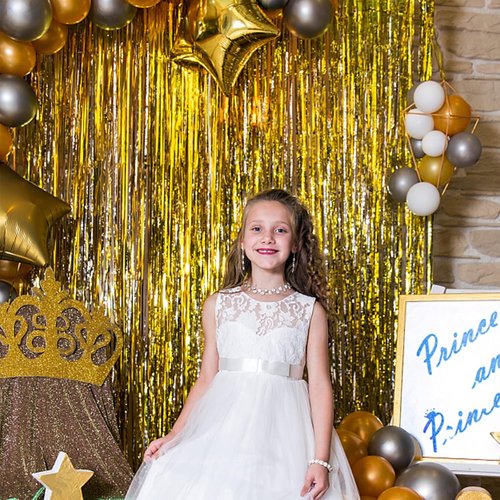 Gold Metallic Tinsel Foil Fringe Curtains by [Brand Name] - 5 Pack Photo Booth Backdrop for Parties & Celebrations
