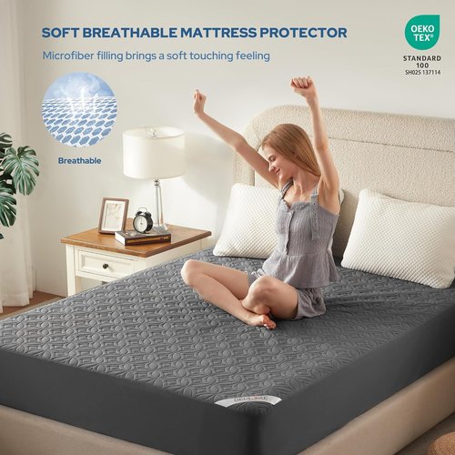 BEDLORE Queen Mattress Topper & Protector Set - Ultimate Comfort & Support for Better Sleep
