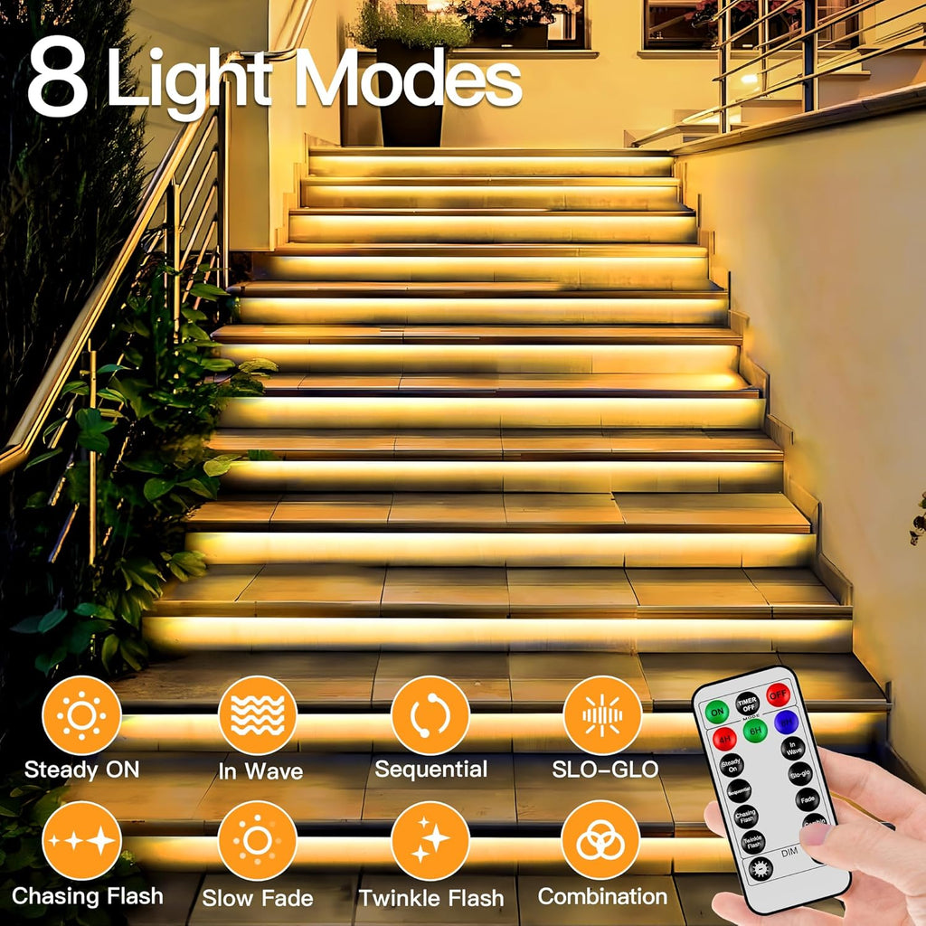 Skiennix 50ft LED Rope Lights - Waterproof & Remote-Controlled | Warm White for Indoor & Outdoor Use