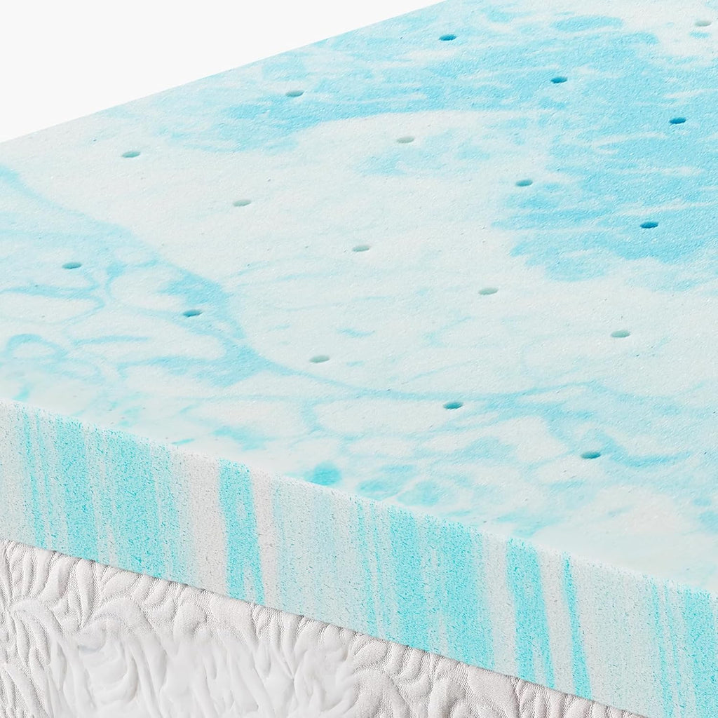 OLIXIS Gel Memory Foam Mattress Topper - 3 Inch Queen Size, Cooling & Pressure-Relieving, CertiPUR-US Certified