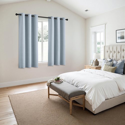 MIULEE Light Blue Blackout Curtains - Thermal Insulated Room Darkening Drapes | 63-Inch, 2 Panels