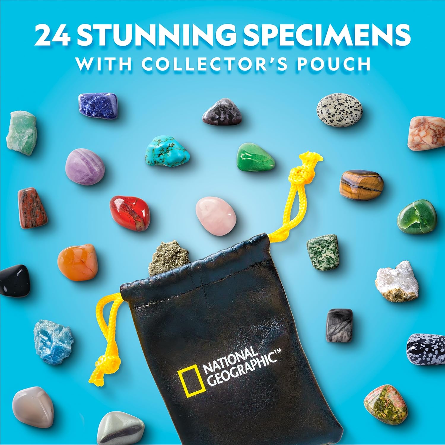 National Geographic 2025 Gemstone Advent Calendar - Limited Edition Kids' Countdown with 24 Gemstones & Mini Dig Kit