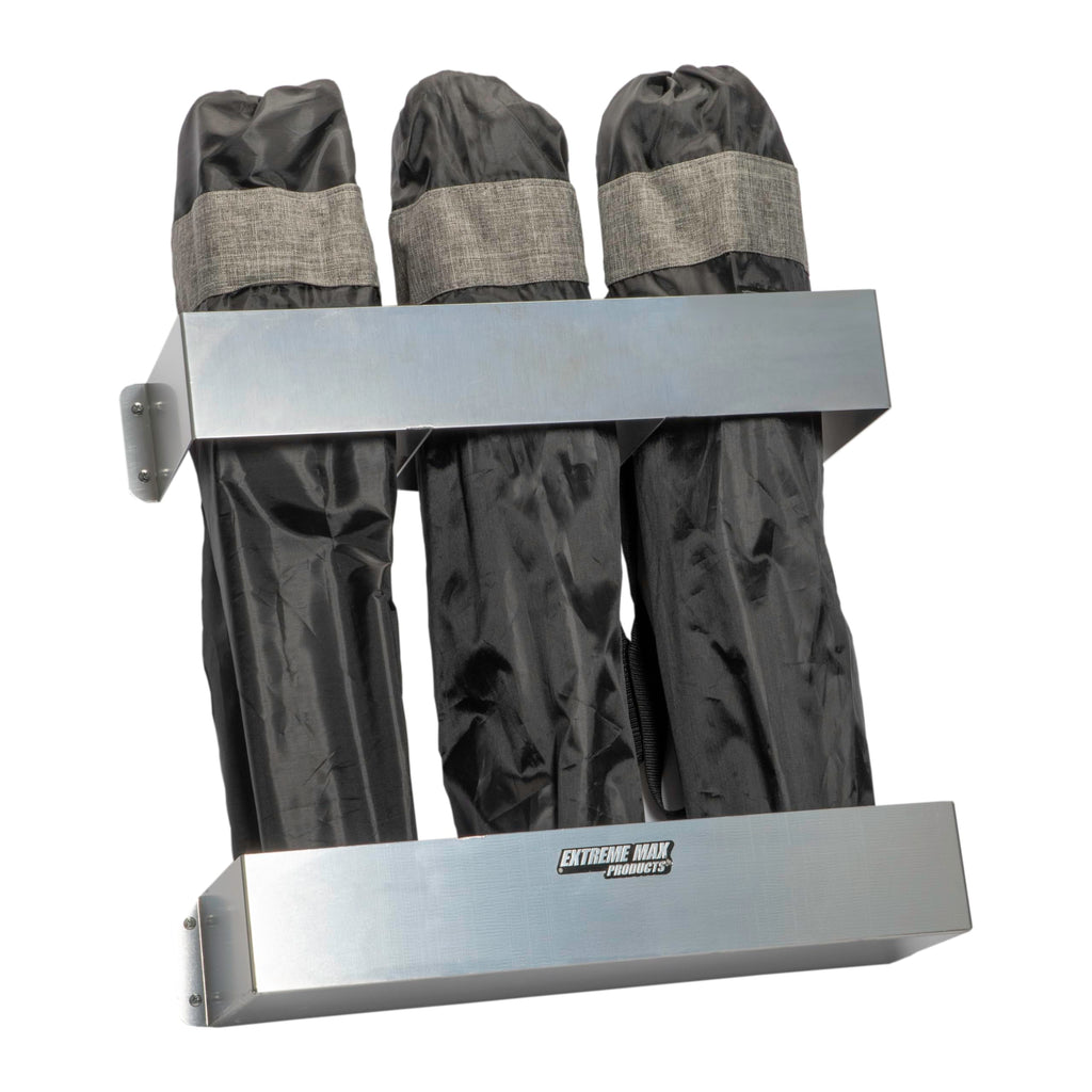 Extreme Max 5001.6302 Collapsible Chair Holder for Enclosed Race Trailer, Shop, Garage, Storage - Silver