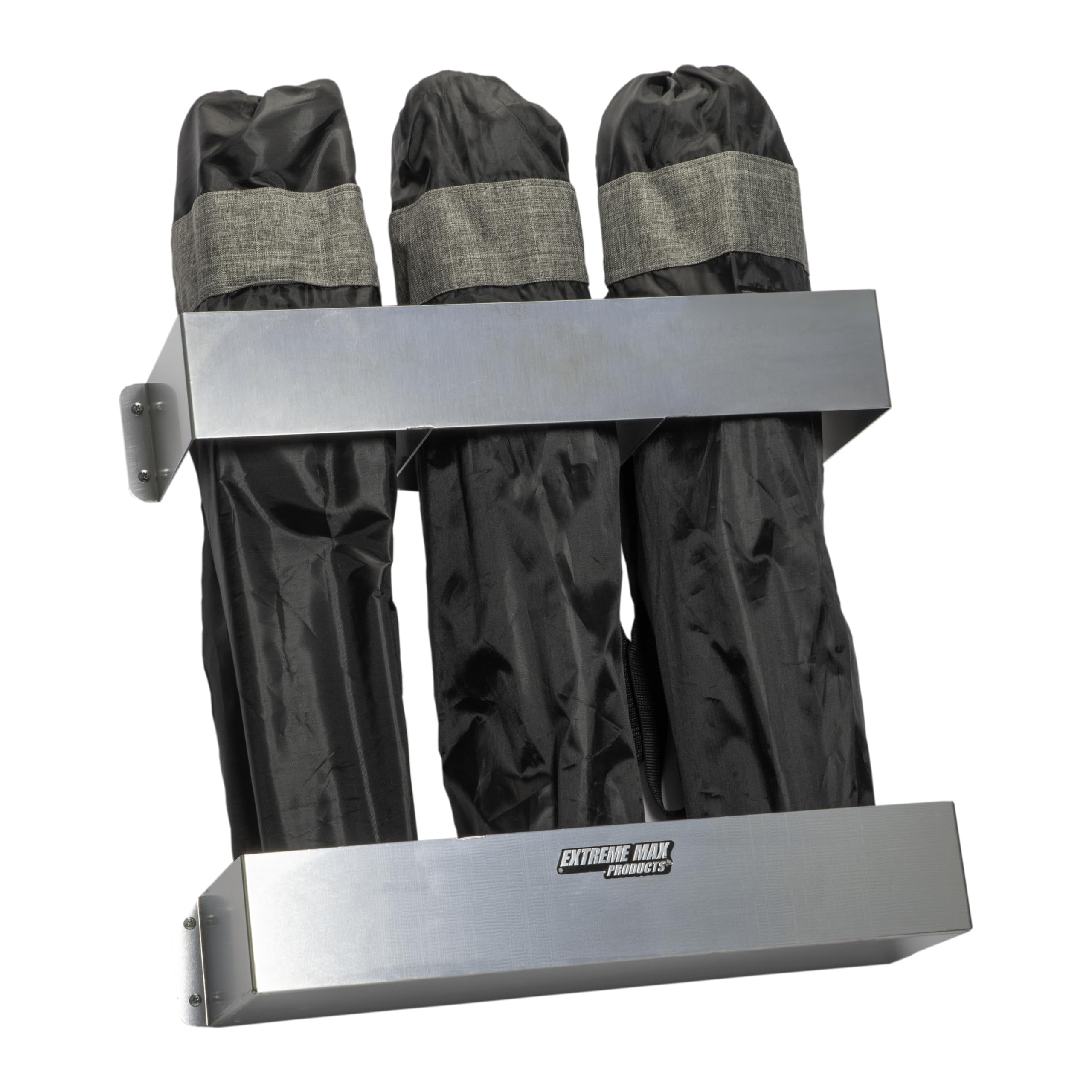 Extreme Max 5001.6302 Collapsible Chair Holder for Enclosed Race Trailer, Shop, Garage, Storage - Silver