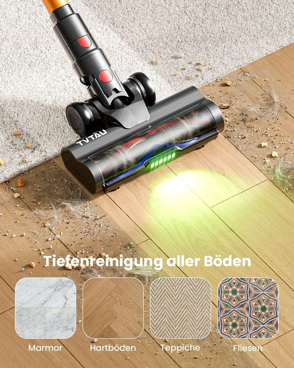 Skiennix Cordless Vacuum Cleaner - 600W Power, 70-Minute Runtime, LED Display, 1.4L Dust Cup | Ideal for Pet Hair & Hardwood Floors
