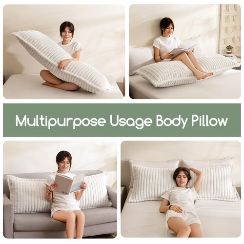 HIGOGOGO Memory Foam Body Pillow, Thickened Large Long Bed Pillow for Adults, Full Body Pillow with Removable Pillow Cover(20x54 Inch)
