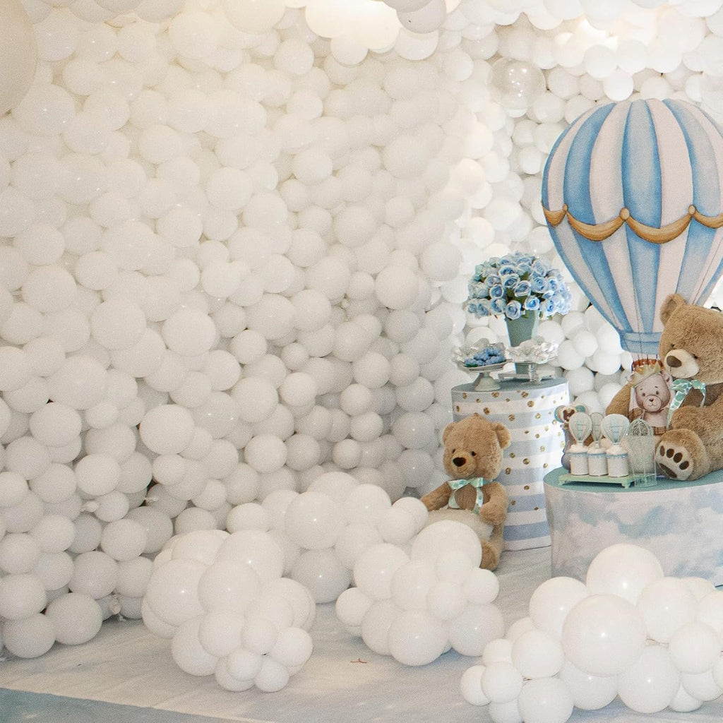 White Balloons - 110 Pcs Mini 5-Inch Latex Balloons for Weddings, Birthdays & Baby Showers