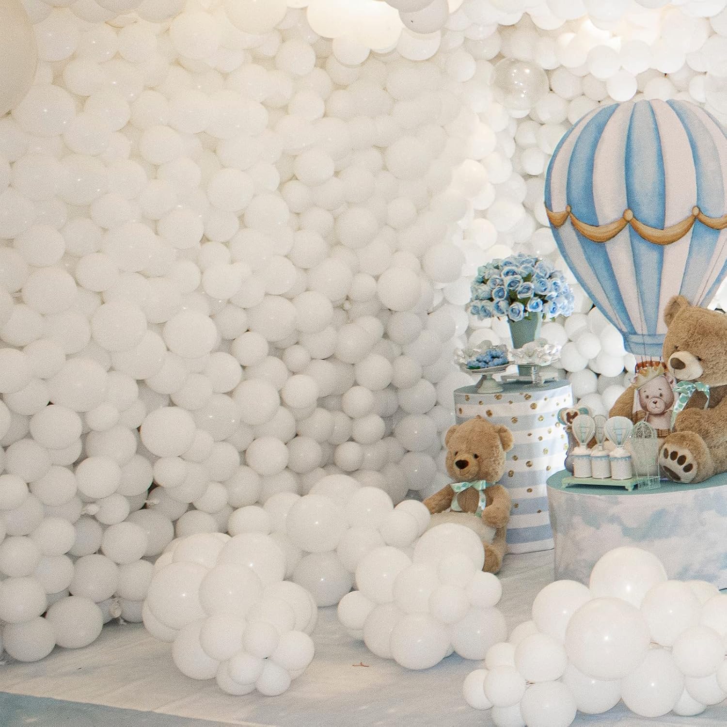 White Balloons - 110 Pcs Mini 5-Inch Latex Balloons for Weddings, Birthdays & Baby Showers