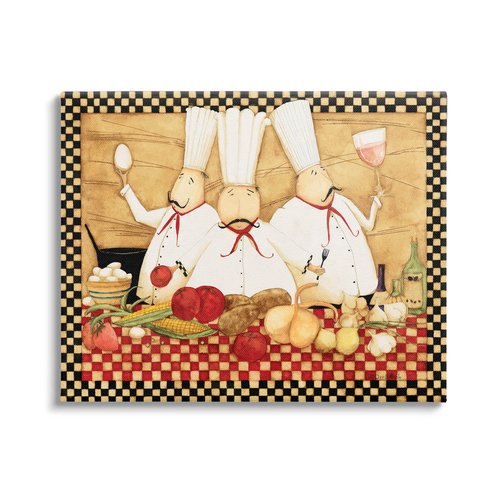 Stupell Industries Vintage Chefs Checkered Kitchen Canvas Wall Art, Design by Dan DiPaolo