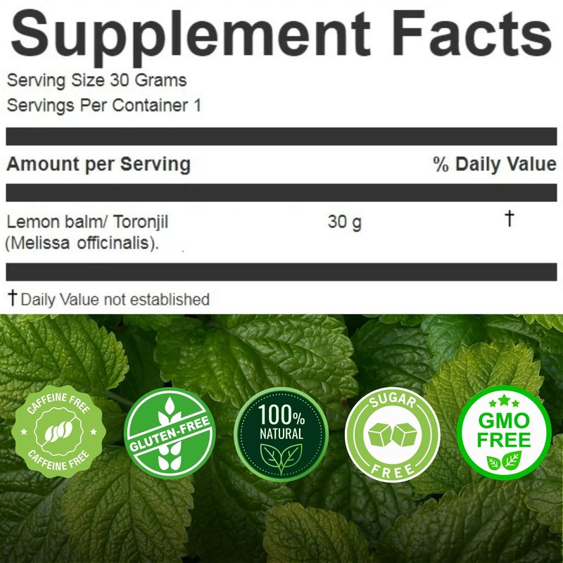 Hanan Peruvian Secrets Lemon Balm Tea (Toronjil) - 25 Teabags of Herbal Tea - Melissa Herb for Relaxing Herbal Tea - Natural Dried Plant Leaves from Peru (not extract) – Melissa officinalis
