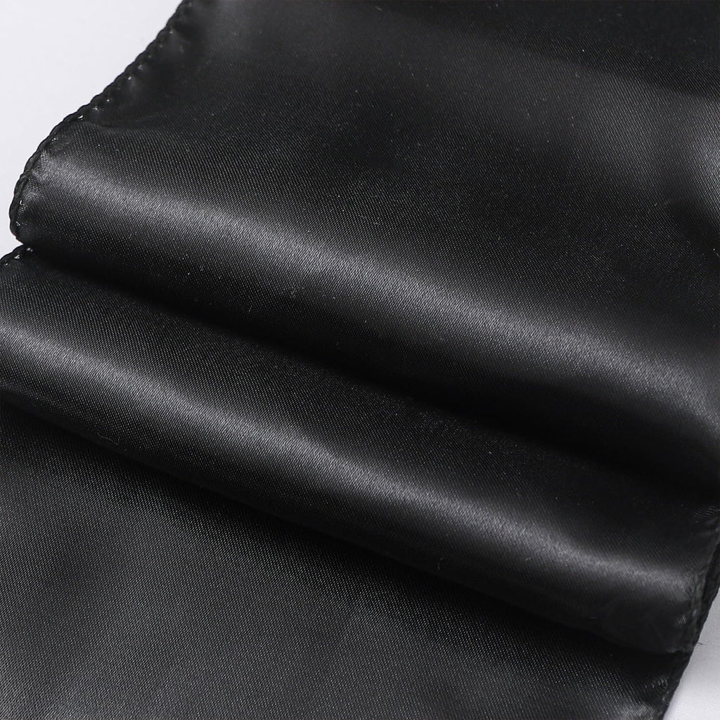 Regine Switzerland Satin Black Chair Sashes - 50 Pack of 7 x 108 Inch Universal Ties for Weddings & Events