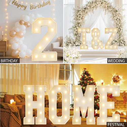 HXWEIYE Large Light-Up Marquee Letters - 3FT Giant Baby Shower & Party Decor | Warm White