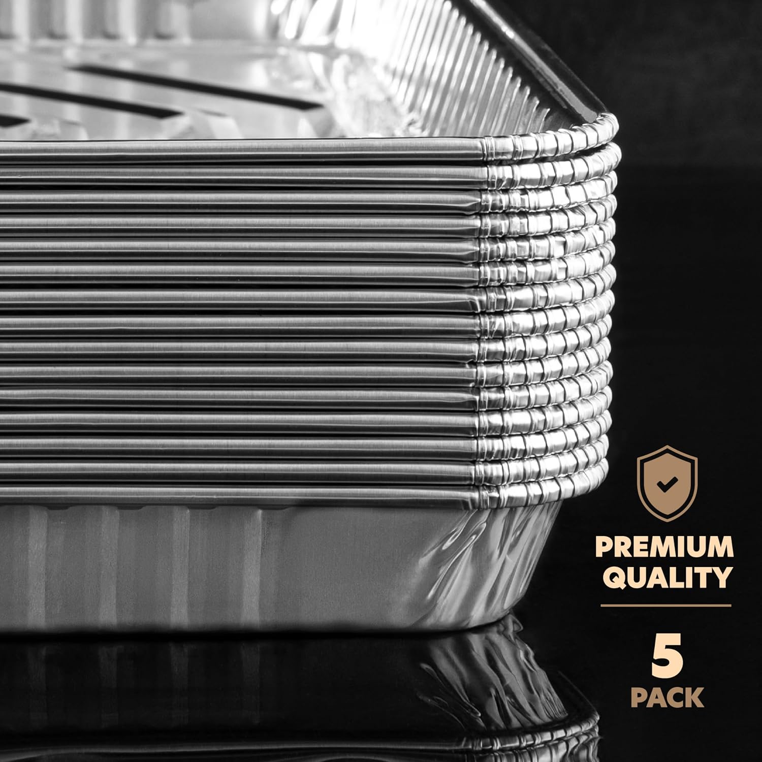 PlasticPro Aluminum Cookie Sheets - Premium Quality Disposable Baking Pans | 9'' x 13'' | 5 Pack