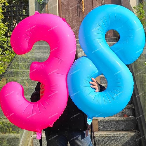 Fluorescent Pink 34th Birthday Balloons - 40 Inch Helium Foil Decorations for Boys & Girls