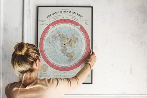 Historical Map, 1892 Gleason's New Standard map of The World : on The Projection of J. S. Christopher, Modern College, Blackheath, England, Vintage Wall Art : 24in x 36in