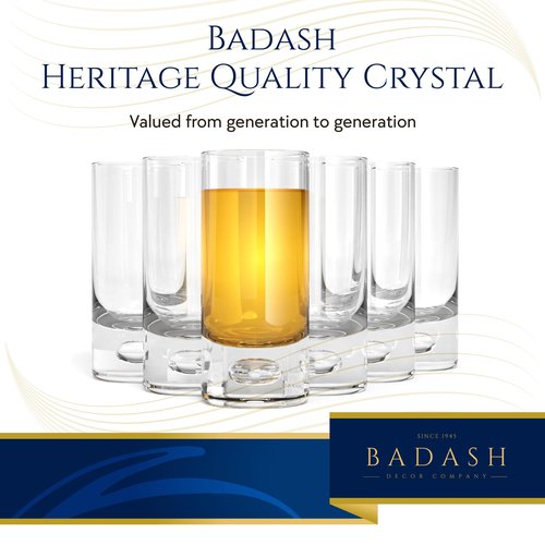 Badash Galaxy Crystal Shot Glasses - 4" Tall 3oz Lead-Free Glassware Set of 6