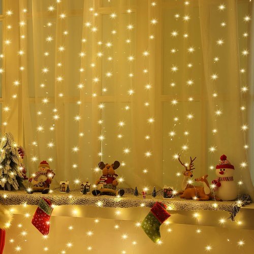 Meonum Curtain Tapestry Fairy String Lights - 8 Modes, 6.6 x 5 ft, Perfect for Bedroom Decor