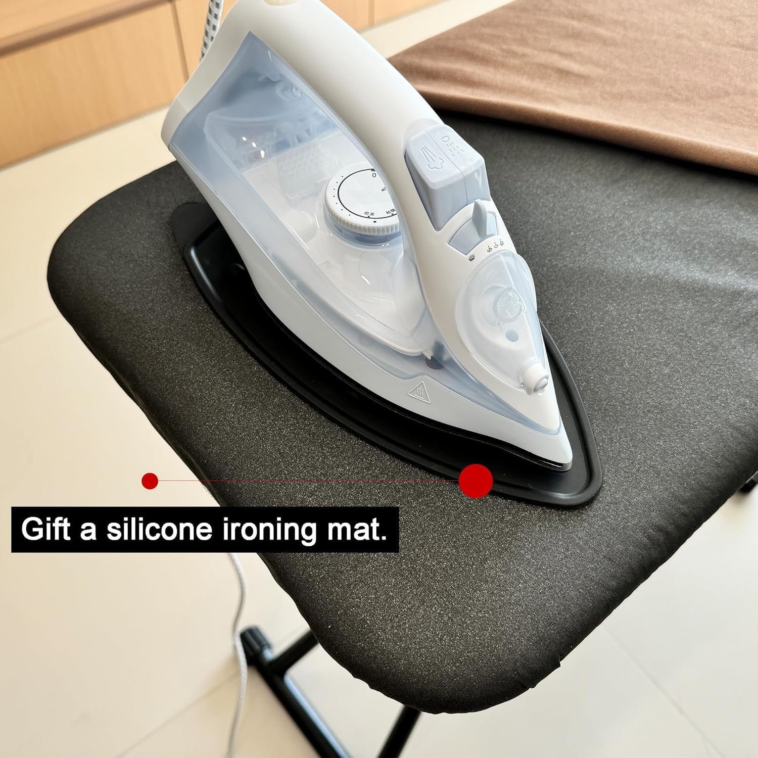 Skiennix Foldable Ironing Board - Adjustable Height with Heat-Resistant Cover | Lightweight & Durable for Home Use