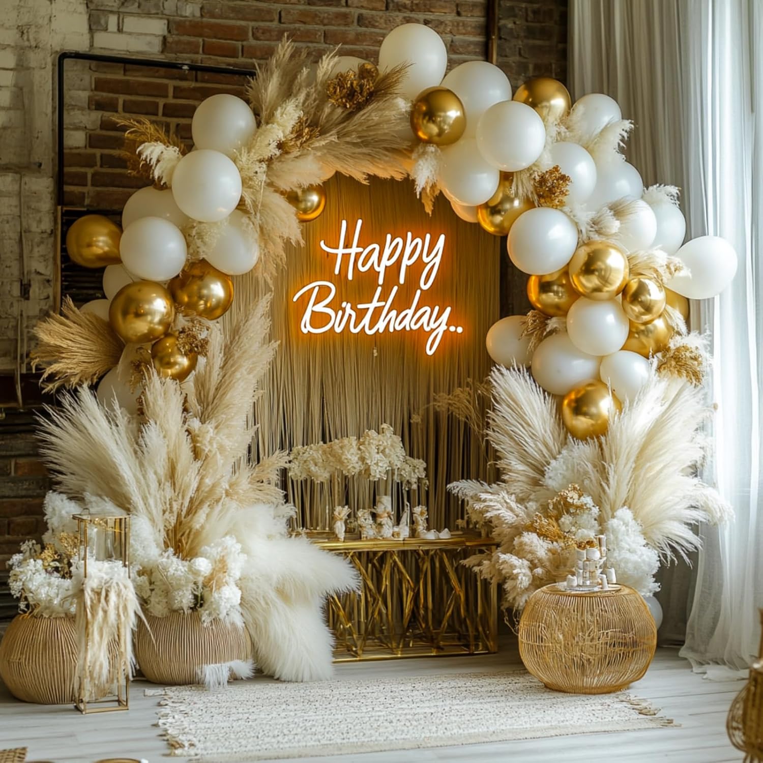 PartyWoo Balloon Arch Kit - 152pcs White & Gold Balloons for Baby Showers, Graduations & Weddings | 18", 12", 10", 5" Sizes