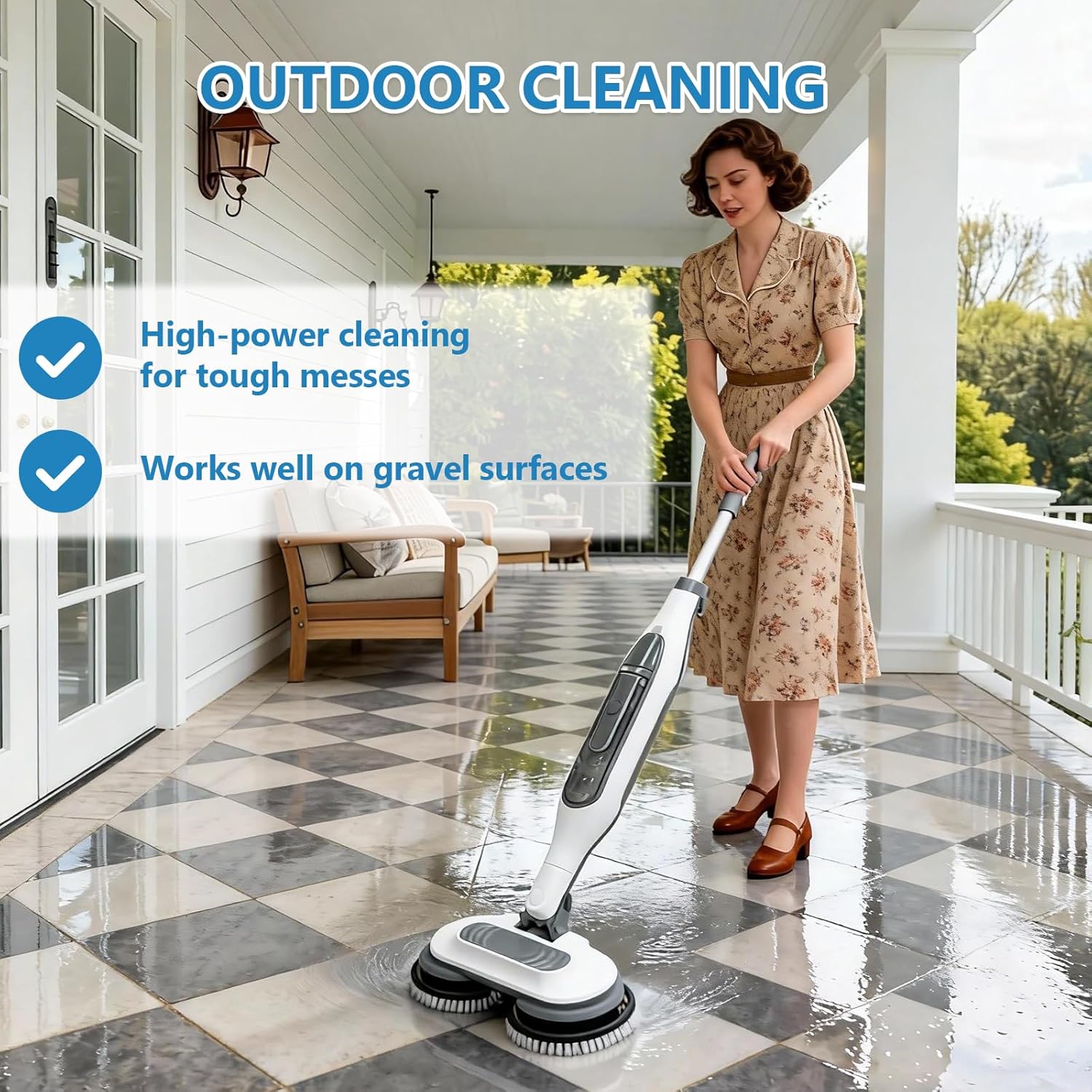 Skiennix Steam Mop Replacement Brush Pads - 4 Pack Nylon Bristle for Hard Floors | Compatible with Shark S8201/S8001/S7201/S7000 Series (2 White, 2 Gray)