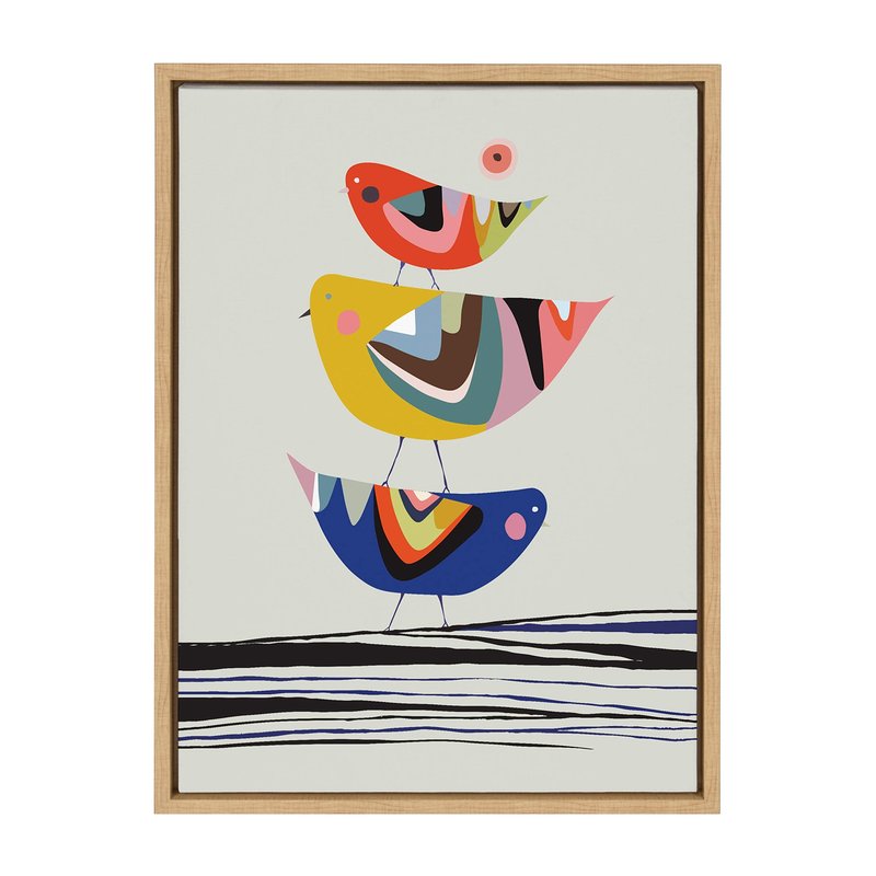 Kate and Laurel Sylvie The Family Tree Framed Canvas Wall Art By Rachel Lee, 18x24 Natural