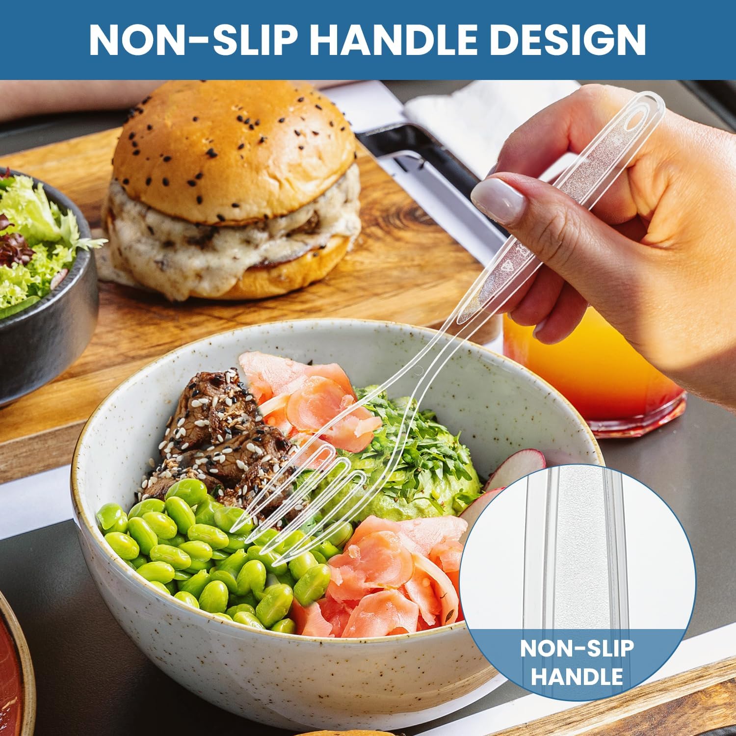 Skiennix Clear Plastic Utensils - 360 Heavy-Duty Disposable Forks | Bulk Silverware for Parties