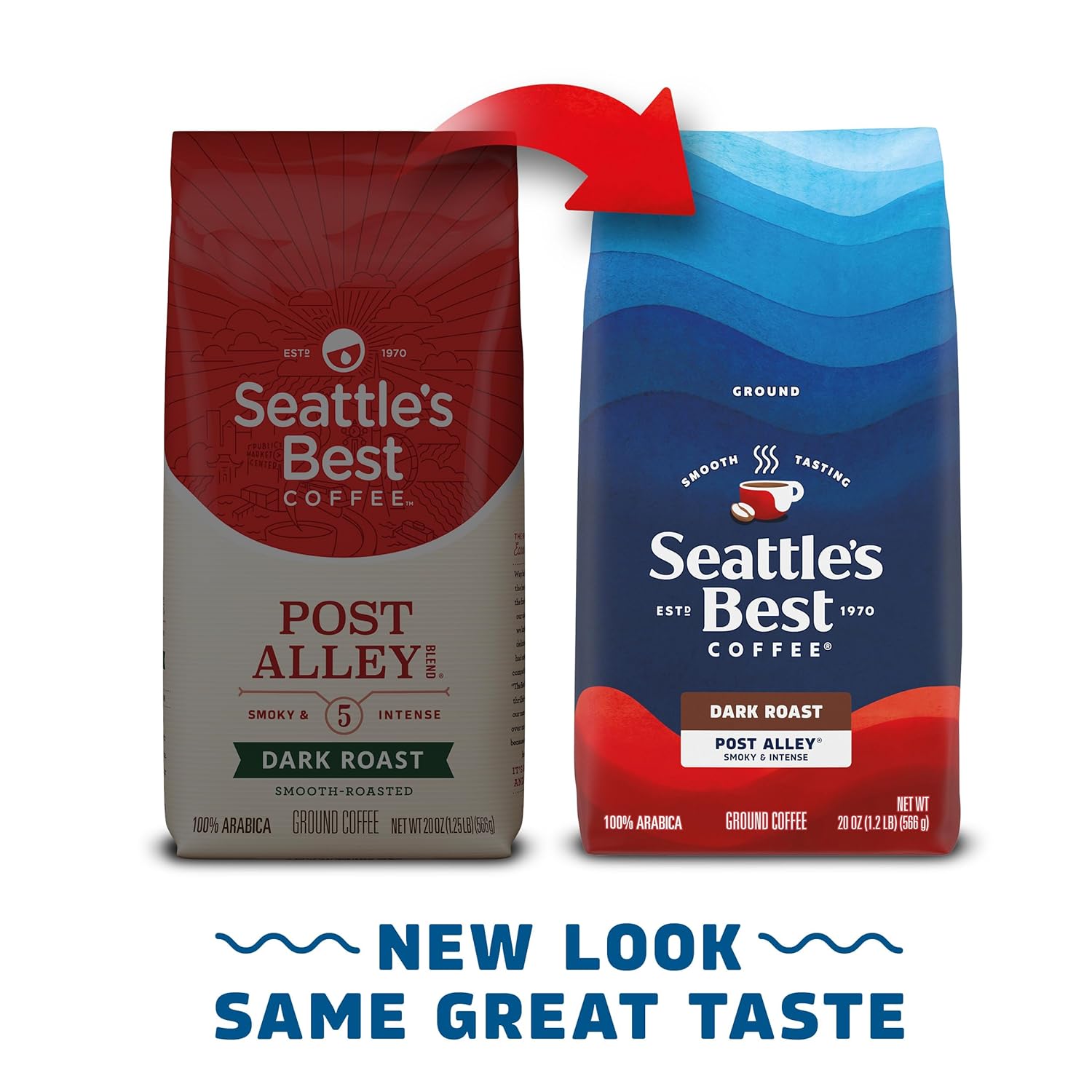 Seattle’s Best Coffee - Dark Roast Ground Coffee | 100% Arabica, Post Alley Blend, 20 oz Bag