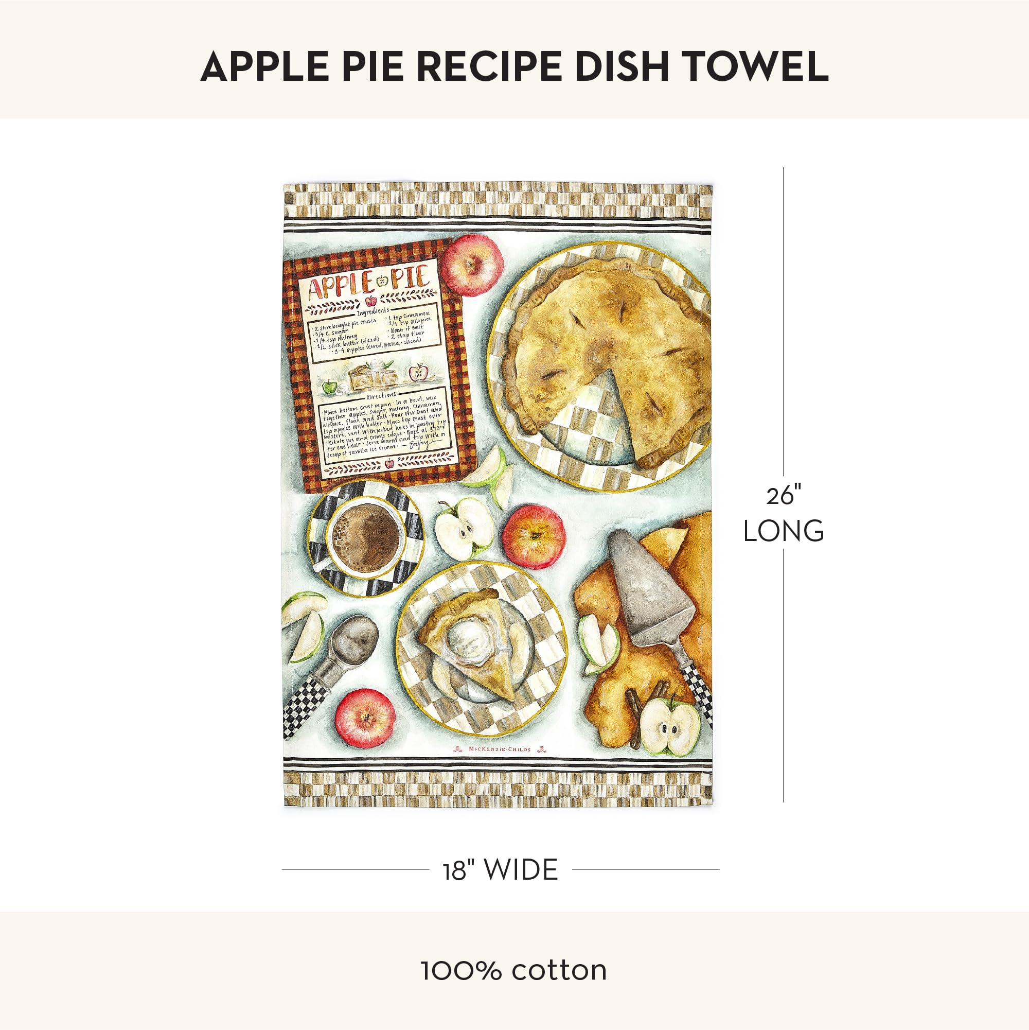 MACKENZIE-CHILDS Cotton Dish Towel, Decorative Kitchen Towel, Happy Halloween