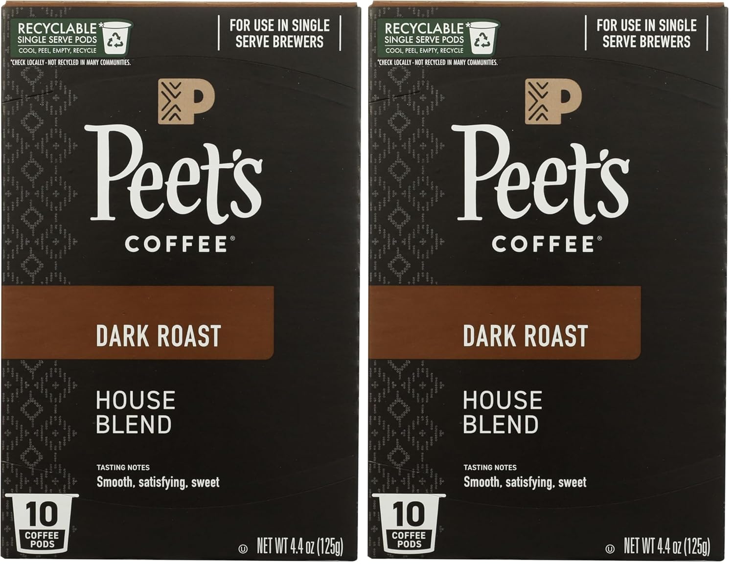 Peet's Coffee House Dark Roast K-Cup Coffee Pods - 10 Pods, 4.4 oz | Compatible with Keurig Brewers