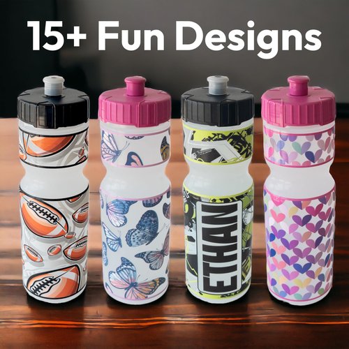 50 Strong 22oz Kids Sports Squeeze Water Bottle for Girls – BPA-Free with Pull Top Cap – Durable & Reusable for School, Sports & Everyday Use – Made in USA