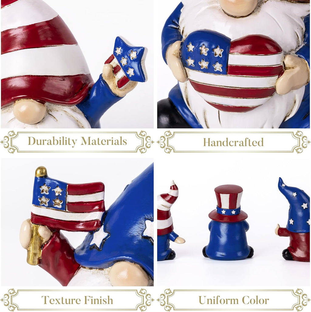 Valery Madelyn Patriotic Gnomes Decorations - 3Pcs Medium USA 250th Anniversary Home Decor