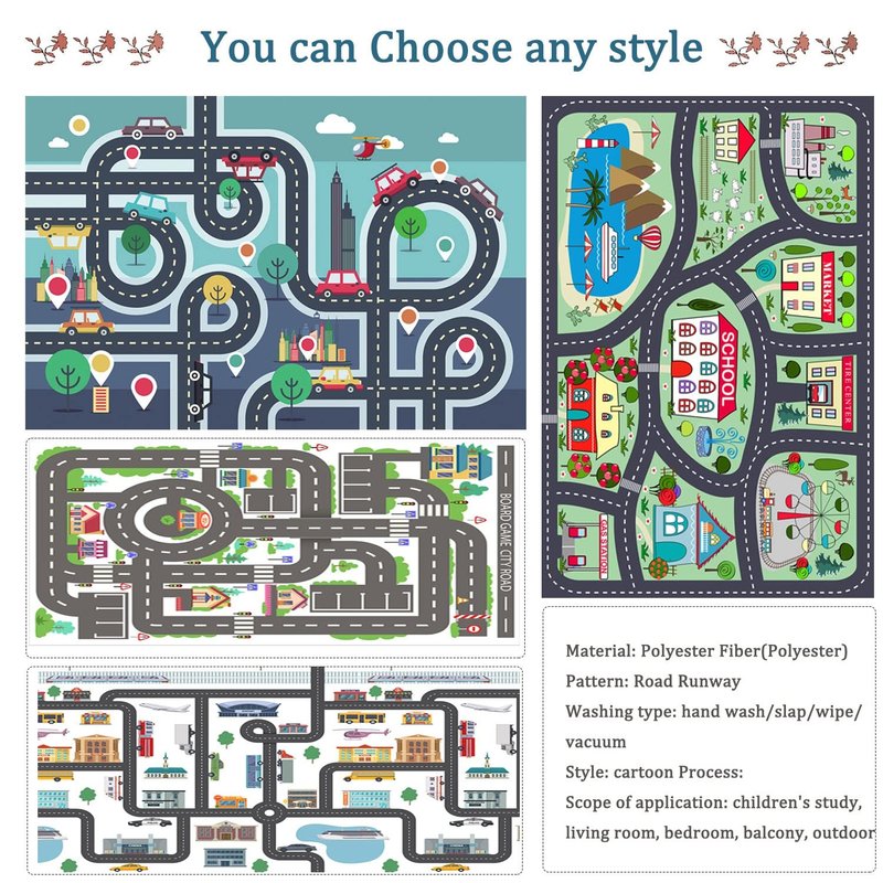 Car Carpet Rugs Play Mat for Kids,Road Traffic Rug Carpet for Playing with Cars Toys,Educational City Life Area Rugs,Children's Have Fun Throw Rug for Playroom Bedroom Game Room 31x47IN/80x120cm