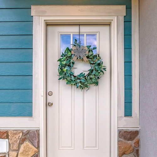 Chuangdi Burlap Wreath Bows - Rustic Buffalo Plaid Decorative Bows for Front Door | 6 Pcs, 6.3 Inch Black & White