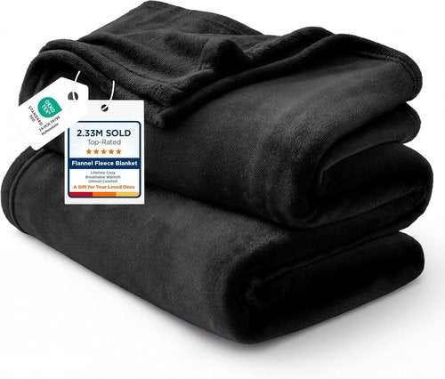 Bedsure GentleSoft Fleece Blanket - King Size Black Plush Microfiber, Soft & Cozy 108x90 Inches