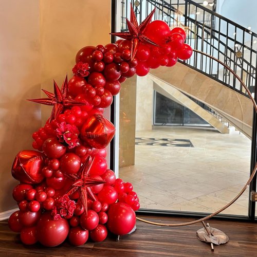 Awenztech Red Balloons - 12-Inch Latex Party Balloons | 50pcs for Baby Showers, Weddings & Birthdays