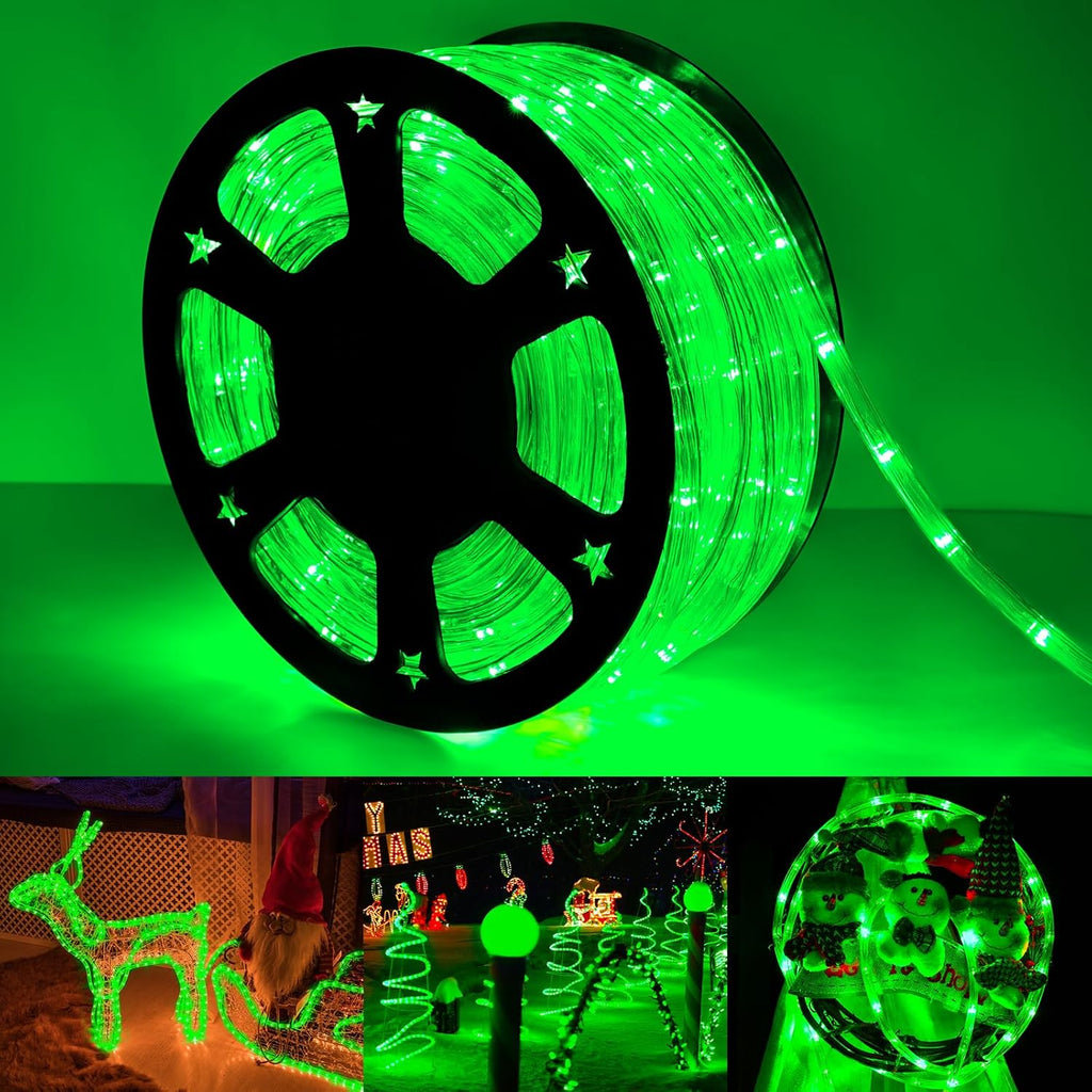 Skiennix 150ft LED Rope Lights - Waterproof, Connectable & Flexible Tube Lighting for Indoor/Outdoor Use (Green)