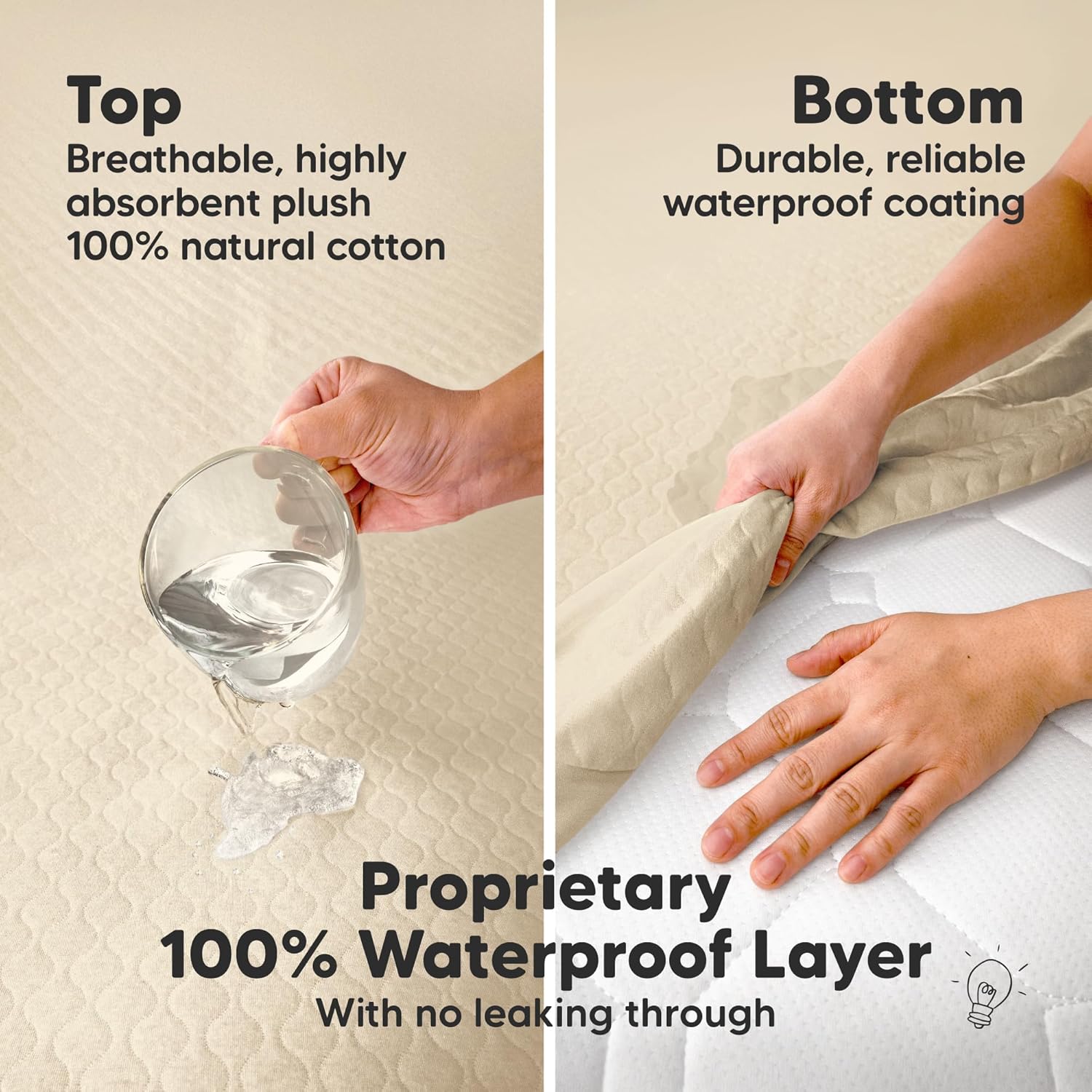 Skiennix 2-Pack Waterproof Crib Mattress Protector - Soft Quilted Cotton, 52" x 28", Machine Washable, Easy Fit