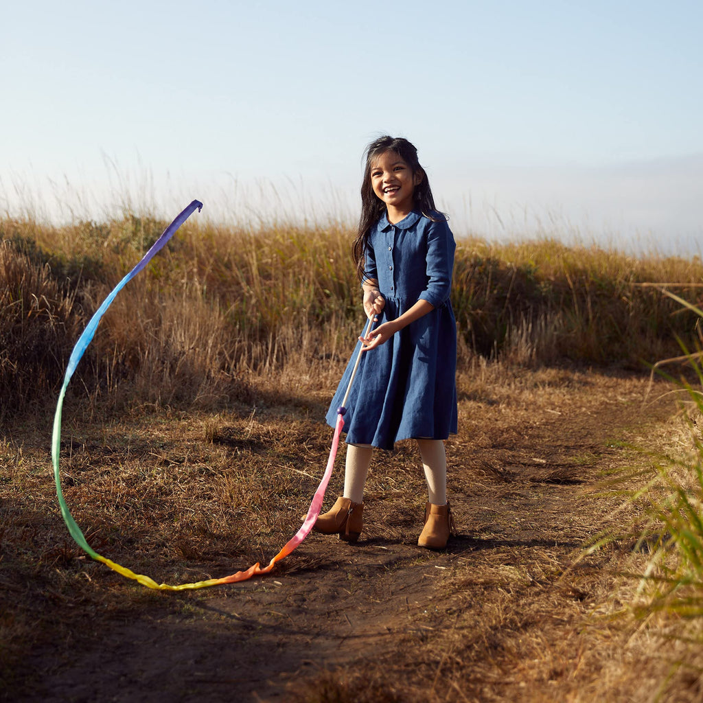 Sarah's Silks Rainbow Dancer | Rainbow Streamer and Rainbow Cape | Enchanted Dress-up Bundle