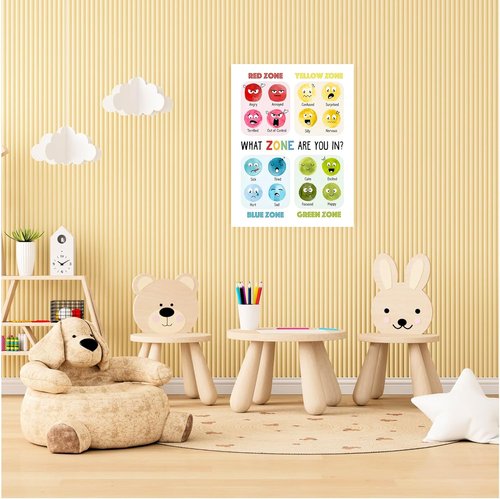 ARBOMG Children's Emotional Charts | Mental Health Posters for Classroom - 16x24 Unframed Calm Down Corner Decor