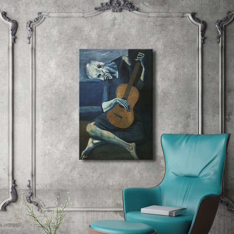 Wieco Art Large Canvas Prints The Old Guitarist by Pablo Picasso Abstract Canvas Wall Art for Wall Decor and Home Office Decorations