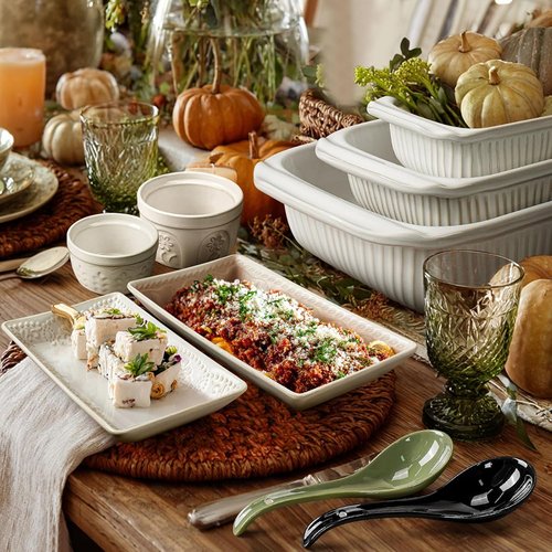 Artena 6.75-Inch Solid Asian Soup Spoon Set of 6 | Ultra-Fine Porcelain Ramen & Miso Spoons - Green