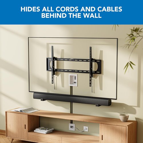Mount-It! In-Wall TV Cable Concealer Kit - Triple Outlet, 9ft Cord & Hand Saw for Safe Cable Management