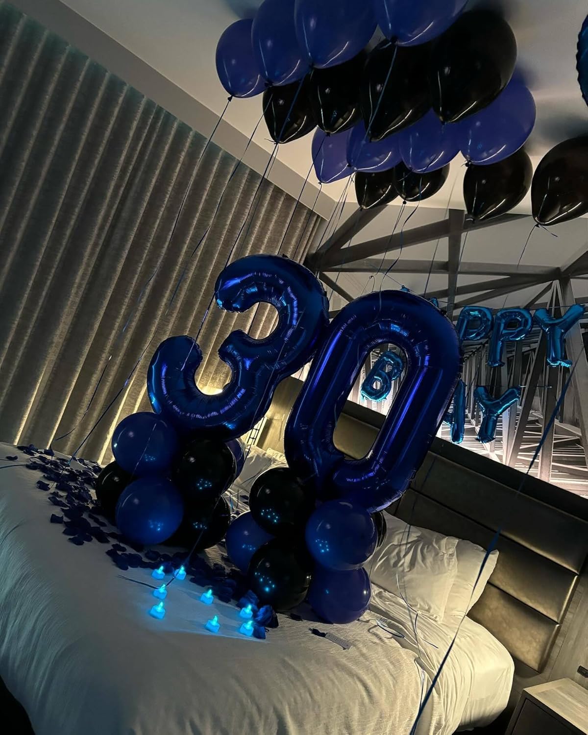 Number 5 Foil Balloon by Night Blue - 40 Inch Giant Birthday Decoration for Kids' 5th Party