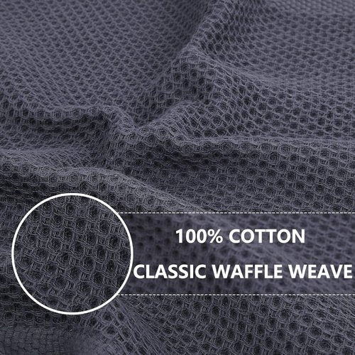 Homaxy Kitchen Dish Cloths - 100% Cotton Waffle Weave, 12x12 Inches, 6-Pack | Premium Grey Kitchen Towels, 18x28 Inches, 6-Pack